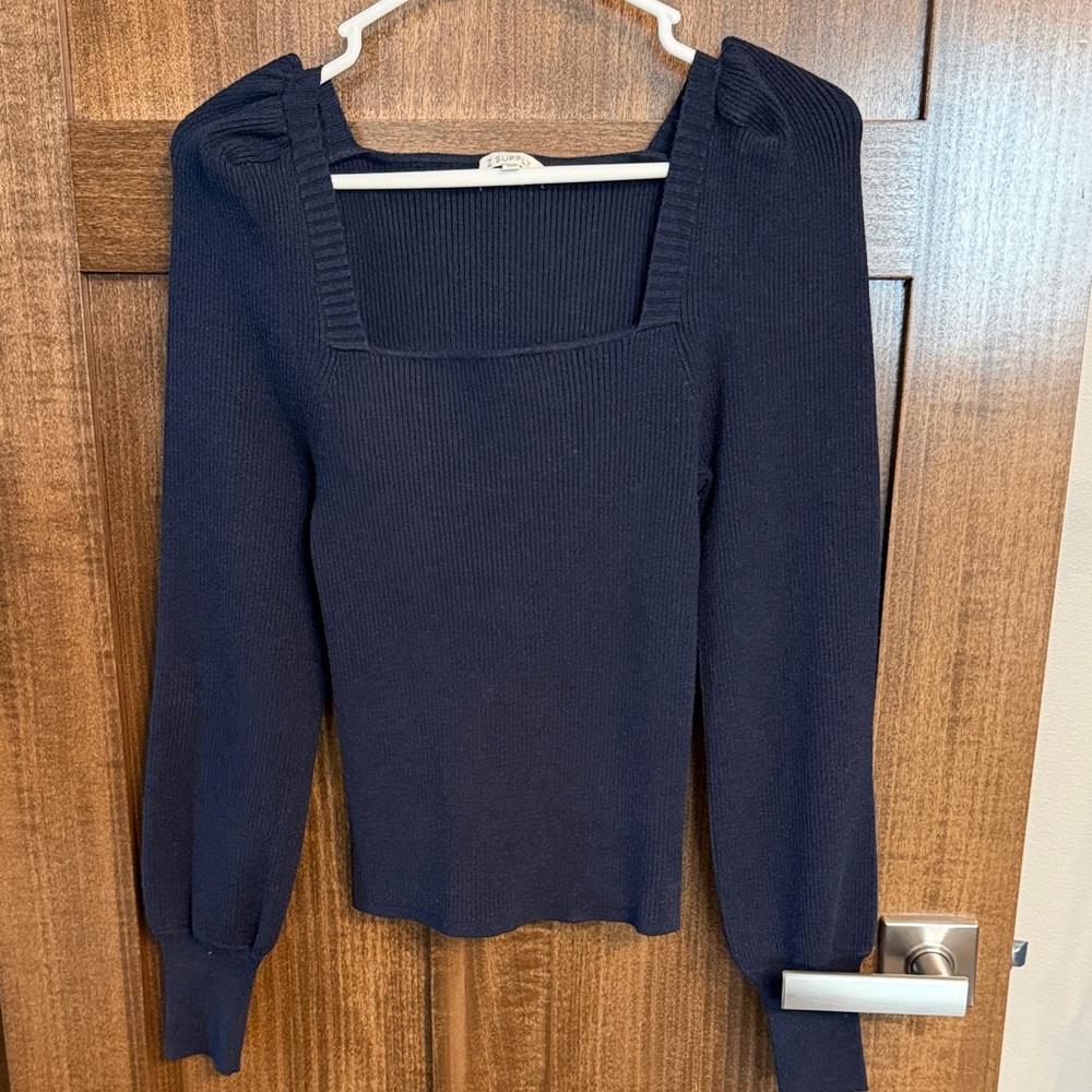 Z Supply Navy Ribbed Sweater